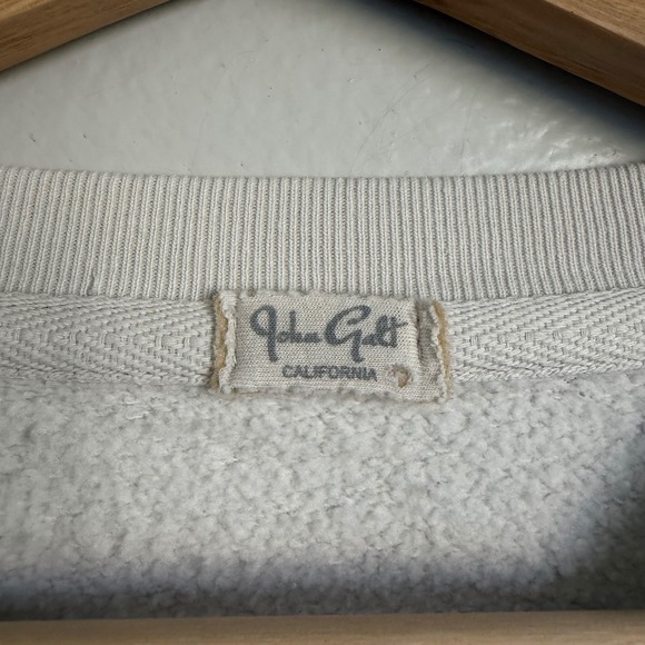 John Galt Brandy Melville Newport Crewneck Sweatshirt White Flag Patch Baggy OS - Picture 2 of 6